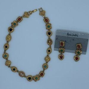 Vintage Costume Jewelry Set, Necklace and Matching Earrings